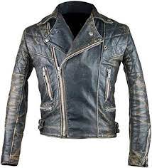 Great For Ugfashions Mens Retro Cafe Racer Vintage Distressed Motorcycle Black Leather Bik Leather Jacket Men Motorcycle Jacket Mens Black Leather Biker Jacket