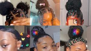 Sometimes, glittering beads are seen to be used with these. Pin By Hasna 333 On Natural Hair Styles Natural Hair Styles Easy Hair Ponytail Styles Girls Natural Hairstyles