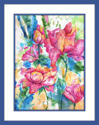 Abstract Flowers Watercolor
