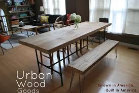 Modern Table With Reclaimed Wood Top And Hairpin Legs 48 X 30 X 30 Tall Seats 4 1 65 Top Modern Kitchen Tables Reclaimed Wood Dining Table Dining Table