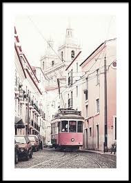 Pink Tram 30x40 Retro Poster Poster Store Pink Posters