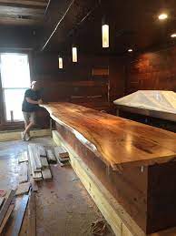 Look through live edge bar top. Wr Woodworking Live Edge Bar Wood Bar Top Basement Bar