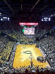 Oregon unveils new basketball arena and plays on a court with trees painted around it! Matthew Knight Arena Wikipedia