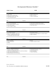 child developmental milestones checklist chart free download