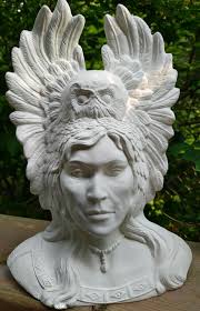 Indian With Owl Bisque