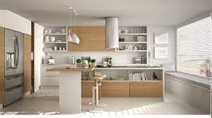 Sleek grey and brick kitchen. Modern Kitchen Kitchen Design 2020 Novocom Top