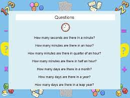 How many seconds in a minute? 5 Telling The Time In Blocks Of 5
