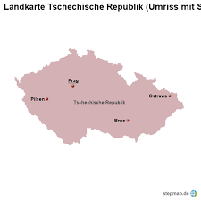 1936 übergab man den see als naherholungsgebiet mit. Stepmap Landkarte Tschechische Republik Umriss Mit Stadten Landkarte Fur Europa