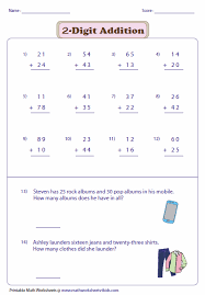 2 Digit Addition Worksheets Addition Worksheets Reading Worksheets Addition Word Problems