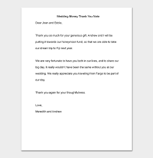 #9 thank you for sending us the wedding anniversary money. Thank You Note For Money Format Sample Notes
