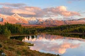 Red Sunset At Mountain Lake Altai Landscape Photography Nature Mountain Landscape Photography Landscape Photography
