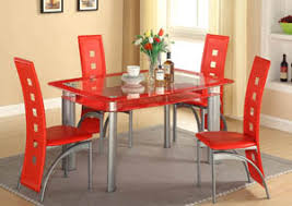 4.1 out of 5 stars 77. 10mm Red Edge Tempered Glass Top Dinette Set W Red Chair Set Of 5 Rotana Furniture