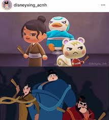 Animalcrossingsuperhero Well Done Disneyxing Acnh Love The Mulan Recreation Animalcrossing Animalcr Animal Crossing Fan Art Animal Crossing Disney Memes