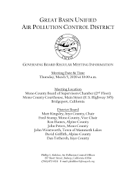 GREAT BASIN UNIFIED AIR POLLUTION CONTROL DISTRICT
