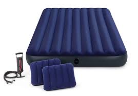 Amazonsmile Intex Classic Downy Airbed Set With 2 Pillows And Double Quick Hand Pump Queen Camping Air Mattresses Air Bed Hand Pump Air Mattress Camping
