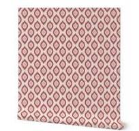 Wallpaper in teardrop ikat peach gray