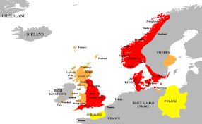 Map Of Denmark At Its Peak Under Canute The Great C 1028 Danish Vikings Denmark Map North Sea