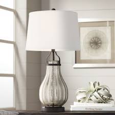 Free shipping and free returns* on our usb table lamps. Franklin Iron Works Modern Farmhouse Table Lamp Oil Rubbed Bronze Fluted Mercury Glass White Drum Shade For Living Room Bedroom Walmart Com Walmart Com