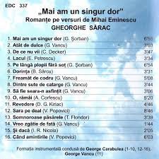 Panica a fost cu atât mai mare cu cât numărul special de urgenţă, pus la dispoziţie de autorităţi, a fost suprasolicitat. Gheorghe Sarac Mai Am Un Singur Dor Romante Pe Versuri De Eminescu Cd Emag Ro