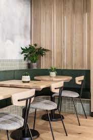 Farmer J Restaurant In London Boasts Grey Surfaces And Green Accents Restaurant Interior Design Commercial Interior Design Cafe Interior Design