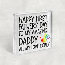 Akin to mother's day, this day aims to throw. Personalised Happy 1st Fathers Day Amazing Daddy Acrylic Block Keepsake Gift Little Gifts With Love