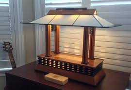 Frank Lloyd Wright Prairie Style Table Lamp Craftsman Table Lamps Table Lamp Wood Lamp