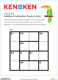 These inkies do not use multiplication and division click here for those. 29 Ken Ken Puzzles Ideas Reasoning Skills Education Com Math
