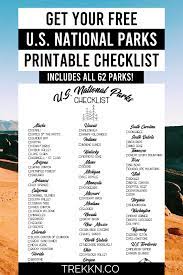your printable list of 63 national parks in the u s updated for 2021 list of national parks national parks map florida national parks
