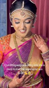 From lifting weights to lifting veils, my bride @shruthii.krishnan ready to  start this new chapter as a bride. 💪👰 #StrongBride #FitnessMeetsLove  #BridalGains #PowerfulLove #LiftingVeils ...