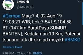 Gempa hari ini « gempa bumi « gempa terkini. Gempa Jakarta Hari Ini Bmkg Magnitudo 7 4 Lokasi Di Sumur Banten Berpotensi Tsunami Semua Halaman Intisari