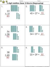 2 Digit Addition Use Base 10 Blocks Regrouping Practice Sheets King Virtue S Classroom These Practice Sheets Are Base 10 Blocks Math In Focus Regrouping