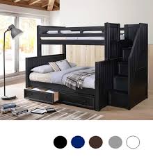 #bunk_bed #country #full #johnnyp #ladder #mattress #pillow #twin #white #wood. Dillon Twin Over Full Bunk Bed With Steps