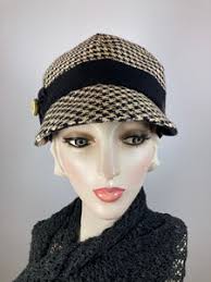 Women's winter hat baseball style. Newsboy hat Black, Ivory, Brown. Ca