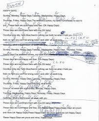 Happy Days Tv Theme Guitar Chord Chart Capo 5th Easy Guitar Songs Tv Theme Songs Guitar Songs