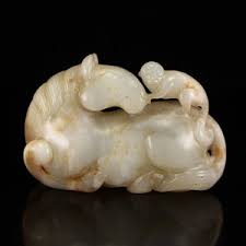 Maybe you would like to learn more about one of these? Lot Art Vintage Chinese Hetian Jade Statue Horse Monkey