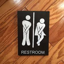 Diy wooden sign without a stencil cutting machine. Restroom Sign Bathroom Sign Wood Bathroom Rustic Decor Male Female Funny Bathroom Sign Rustic Boyfr Bathroom Signs Funny Bathroom Signs Trendy Bathroom Designs