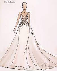 Sustom Sketch Wedding Dress Wedding Illustration Individual Sketch Evening Dress Creation Unique Wedding Dress Sketches Wedding Dresses Dress Illustration