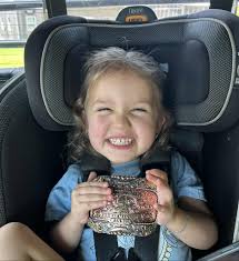Guess who was super excited to get her new Horsemanship Buckle? It was  reported that our Teeny Miss Sunbelt Horsemanship winner Rainey Kole  Prince, loved her buckle so much that she wore