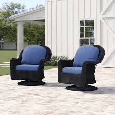 Fredrick Modern Outdoor Wicker Swivel Club Patio Chair With Cushions Patio Chairs Outdoor Wicker Outdoor Swivel Chair