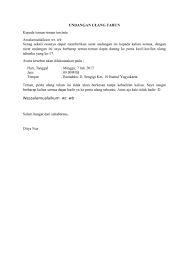 Perbedaan mencolok dari surat undangan resmi dan tidak adalah terletak pada kop surat. Contoh Surat Undangan Ulang Tahun Kepada Teman Id Lif Co Id