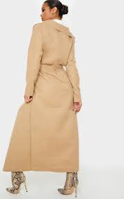 Camel maxi length oversized waterfall belted coat. Maxi Oversized Waterfall Belted Coat Tops Prettylittlething Qa