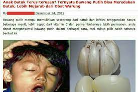 Cara mengobati batuk kering · 1. Klarifikasi Bawang Putih Redakan Batuk Dan Lebih Mujarab Dari Obat Warung Halaman All Kompas Com