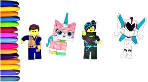 The lego movie coloring page, lego wyldstyle, emmet & batman. Lego Movie 2 Coloring Pages With Emmet Nya Kitty And Alien Youtube