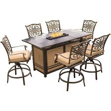 Maybe you would like to learn more about one of these? Hanover Traditions 7 Piece High Dining Set In Tan With 30 000 Btu Fire Pit Table Trad7pcfpbr