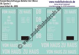 Sie wollen ein haus kaufen? Modellbahn Decals Andreas Nothaft Decals Wasserschiebebilder Beschriftungen Modellbahn Aufkleber Eisenbahn Modelleisenbahn Anschriften Kreye Nothaft Nass Schiebebilder Beschriftungen Fur 1 Pa Behalter Ekrt Der Db Von Haus Zu Haus Db Epoche 3