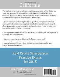 California Real Estate Salesperson Practice Exams For 2015 Bainbridge J D Jim 9781939526199 Amazon Com Books