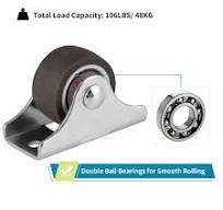 4-Pack 1.5 Inch Furniture Casters With Brake - Small Nylon Swivel Wheels For Cabinets, Bookshelves, Cribs, Tables