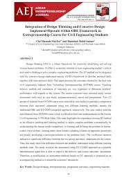 Kentucky fried chicken ( kfc ) this case study consists of 7 printed pages. Pdf Integration Of Design Thinking And Conceive Design Implement Operate Within Obe Framework In Entrepreneurship Course For Civil Engineering Students