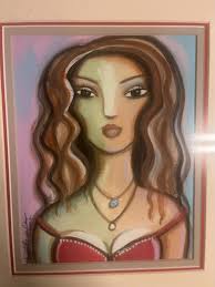 Shantelle Julian Original Beautiful Woman (Expressionist) Framed 20x17