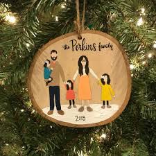 Custom Family Portrait Ornament Family Drawing Etsy Wood Christmas Ornaments Painted Christmas Ornaments Christmas Art